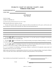 Document preview: Form 16.1 Affidavit - Guardianship - Greene County, Ohio