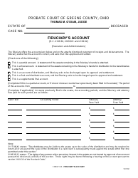 Form 13.0 Fiduciary&#039;s Account - Greene County, Ohio