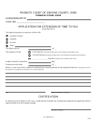 Document preview: GC Form 56.1-C Application for Extension of Time to File - Guardianship - Greene County, Ohio
