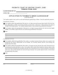 Document preview: GC Form 66.2-B Application to Terminate Minor Guardianship - Greene County, Ohio