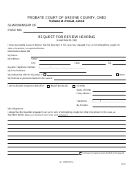 Document preview: GC Form 78.1-A Request for Review Hearing - Guardianship - Green County, Ohio