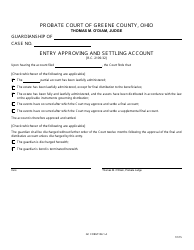 Document preview: GC Form 104.1-A Entry Approving and Settling Account - Greene County, Ohio