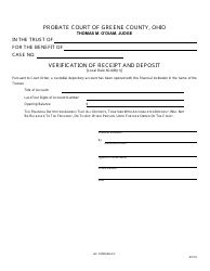 Document preview: GC Form 60.4-C Verification of Receipt and Deposit - Trusts - Greene County, Ohio