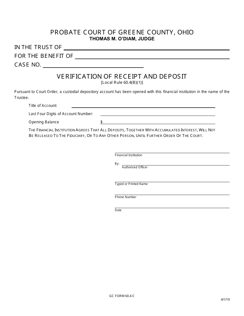 Gc Form C Fill Out Sign Online And Download Fillable Pdf Greene County Ohio