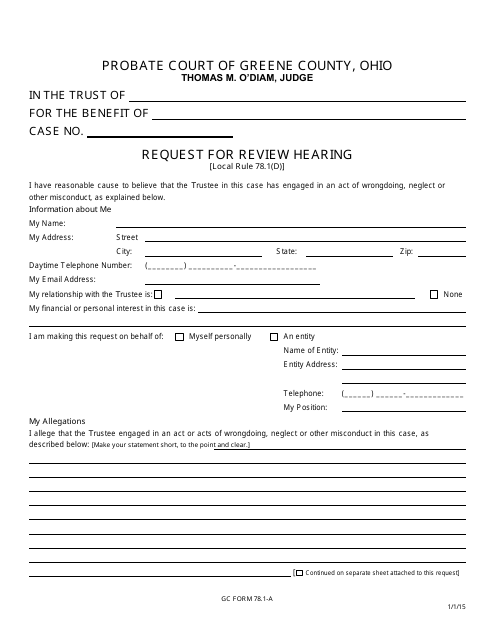 GC Form 78.1-A  Printable Pdf