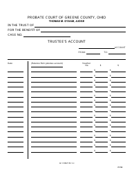 Document preview: GC Form 105.1-H Trustee's Account - Greene County, Ohio
