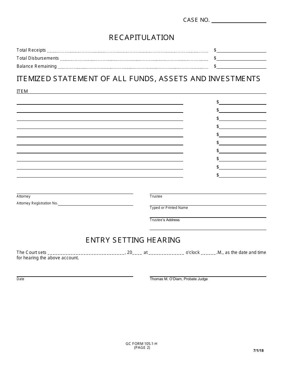 GC Form 105.1-H Trustees Account - Greene County, Ohio, Page 2