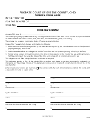 Document preview: GC Form 105.1-F Trustee's Bond - Greene County, Ohio