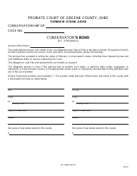 Document preview: GC Form 104.7-D Conservator's Bond - Greene County, Ohio