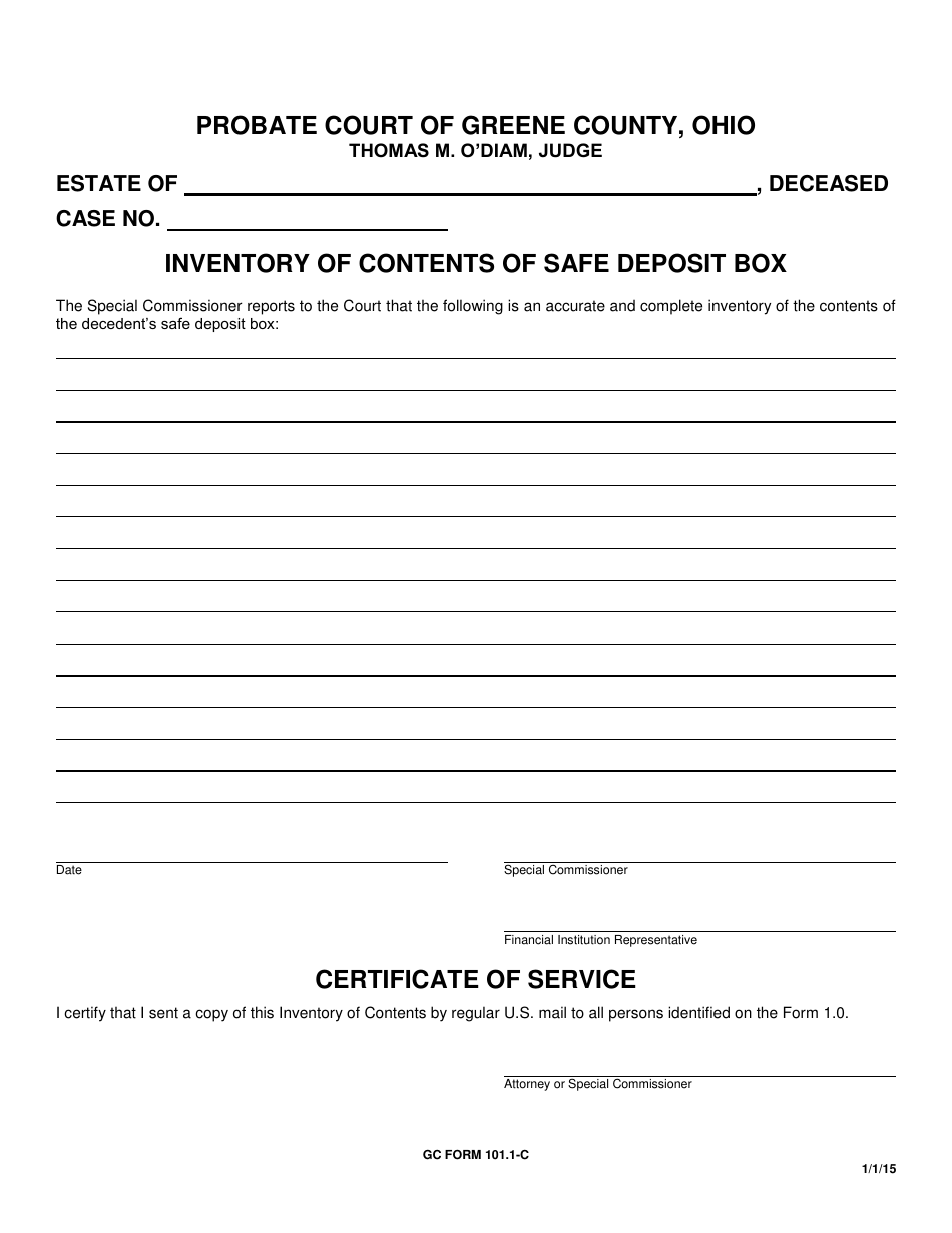 GC Form 101.1C Fill Out, Sign Online and Download Fillable PDF
