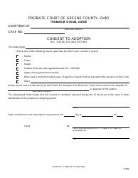 Document preview: Form 18.3 Consent to Adoption - Greene County, Ohio