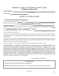 Document preview: GC Form 103.5 Notice of Publication - Adoption - Greene County, Ohio