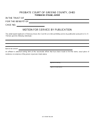 Document preview: GC Form 106.2-E Motion for Service by Publication - Trusts - Greene County, Ohio