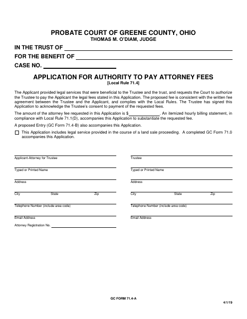 GC Form 71.4-A  Printable Pdf