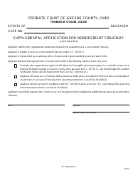 Document preview: GC Form 60.4-A Supplemental Application for Nonresident Fiduciary - Greene County, Ohio