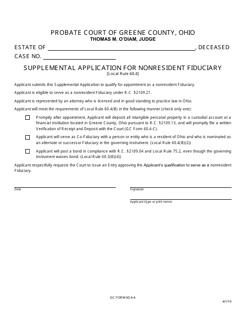 GC Form 60.4-A  Printable Pdf