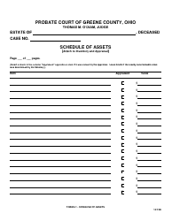 Form 6.1 Schedule of Assets - Greene County, Ohio