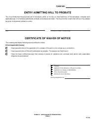 Form 2.0 Application to Probate Will - Greene County, Ohio, Page 2