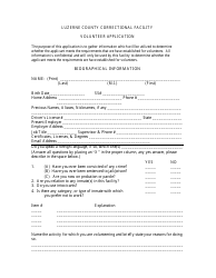 Volunteer Application - Luzerne County, Pennsylvania