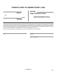Document preview: GC Form 65.1-A Certification of Title - Greene County, Ohio