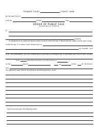 Document preview: Form PC-043 Order of Public Sale - Greene County, Ohio