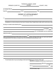 Document preview: Form PC-041 Order of Appraisement - Greene County, Ohio