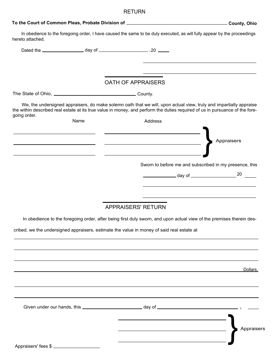 Form PC-041 Order of Appraisement - Greene County, Ohio, Page 2