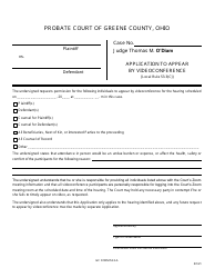 Document preview: GC Form 53.3-A Application to Appear by Videoconference - Land Sale Proceeding - Greene County, Ohio