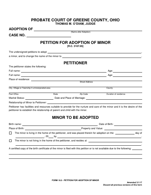 Form 18.0  Printable Pdf