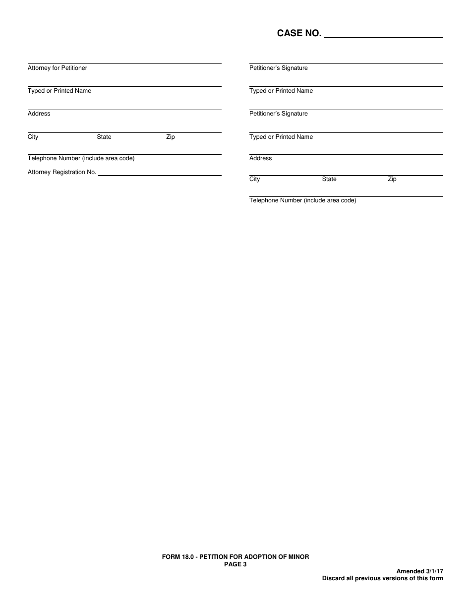 Form 18.0 Petition for Adoption of Minor - Greene County, Ohio, Page 3