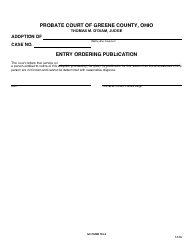 Document preview: GC Form 103.4 Entry Ordering Publication - Greene County, Ohio