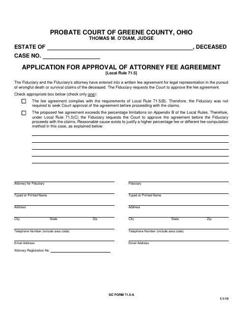 GC Form 71.5-A  Printable Pdf