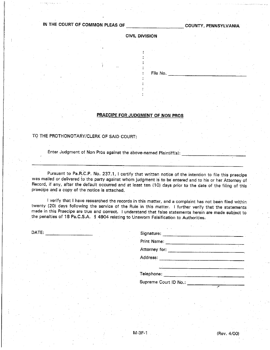 Form M3F1 Fill Out, Sign Online and Download Printable PDF, Luzerne