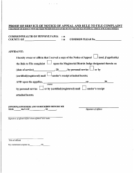 Form AOPC312-05 Notice of Appeal From Magistrate District Judge Judgment - Luzerne County, Pennsylvania, Page 2
