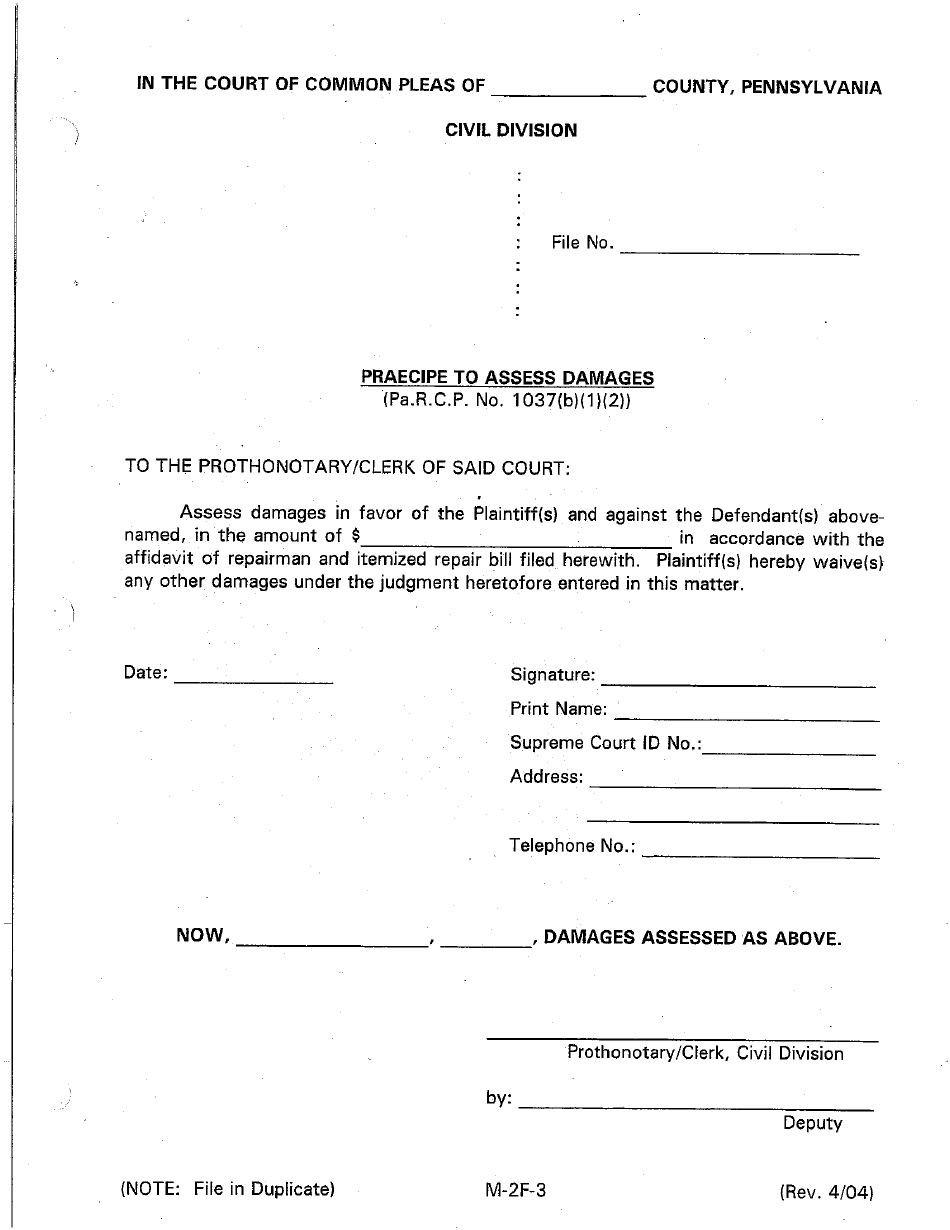 Form M2F3 Fill Out, Sign Online and Download Printable PDF, Luzerne