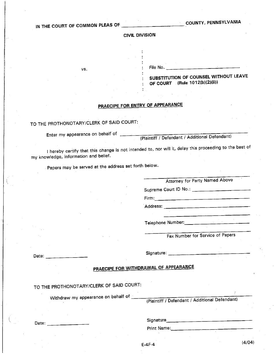 Form E4F4 Fill Out, Sign Online and Download Printable PDF, Luzerne