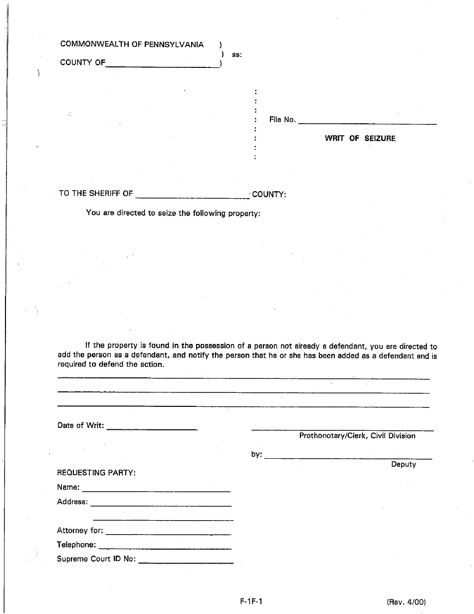 Form F1F1 Fill Out, Sign Online and Download Printable PDF, Luzerne