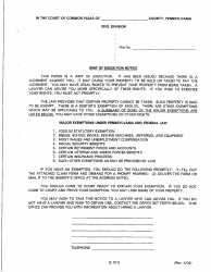 Document preview: Form Q-1F-5 Writ of Execution Notice - Luzerne County, Pennsylvania