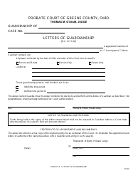Document preview: Form 15.4 Letters of Guardianship - Greene County, Ohio
