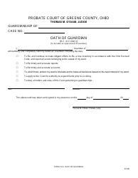 Document preview: Form 15.9 Oath of Guardian - Greene County, Ohio