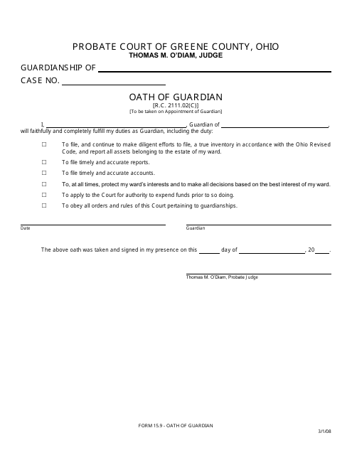 Form 15.9  Printable Pdf