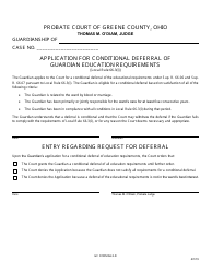 Document preview: GC Form 66.3-D Application for Conditional Deferral of Guardian Education Requirements - Greene County, Ohio