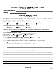 Document preview: GC Form 66.1-D Incident Report Form - Greene County, Ohio