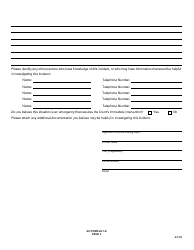 GC Form 66.1-D Incident Report Form - Greene County, Ohio, Page 2