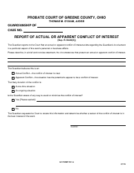 Document preview: GC Form 104.1-J Report of Actual or Apparent Conflict of Interest - Greene County, Ohio