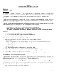 Document preview: Checklist - Conforming a Legal Name of an Adult - Greene County, Ohio