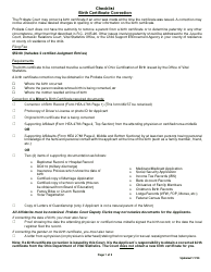 Document preview: Checklist - Birth Certificate Correction - Greene County, Ohio