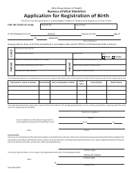 Document preview: Form HEA2782 Application for Registration of Birth - Greene County, Ohio