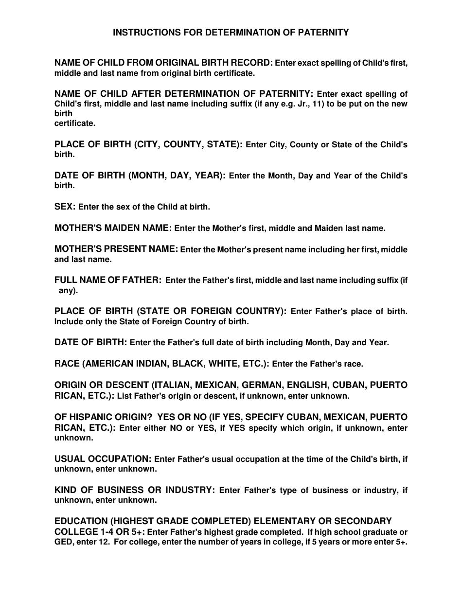 Form HEA3029 Determination of Paternity - Greene County, Ohio, Page 2