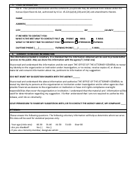 Victim Services Suggestion Form - Kansas, Page 2